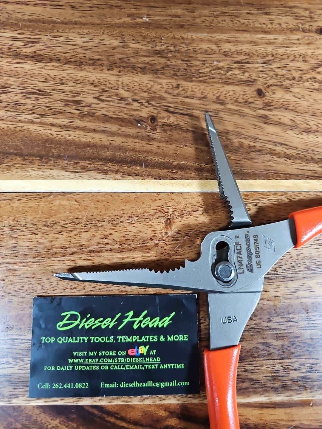 NEW Snap On LN47ACF 9″ Needle Nose/Slip-Joint ORANGE Soft Grip Pliers