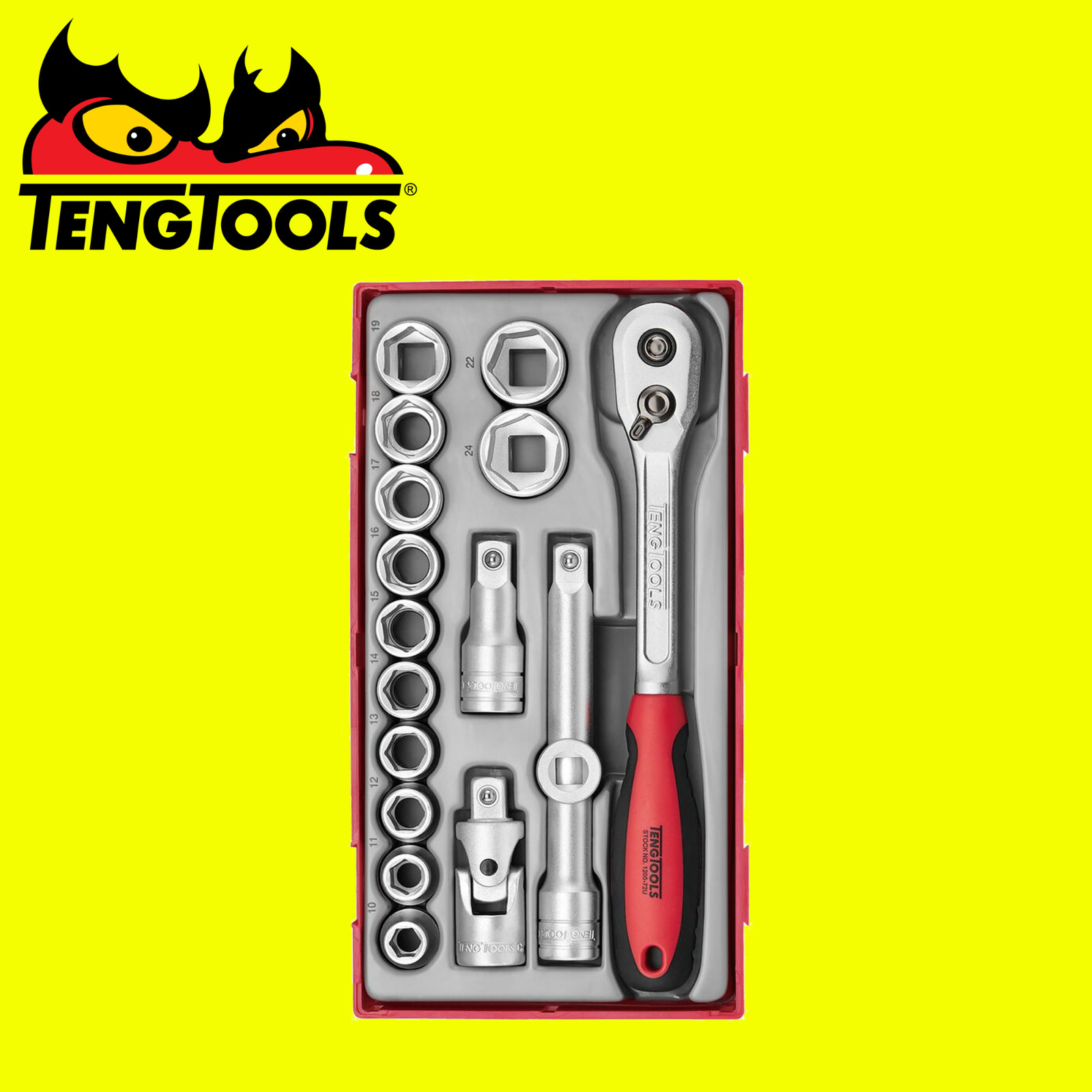Teng Tools TT1218 1/2″ Socket Set 6 pt TT1 17 Pieces