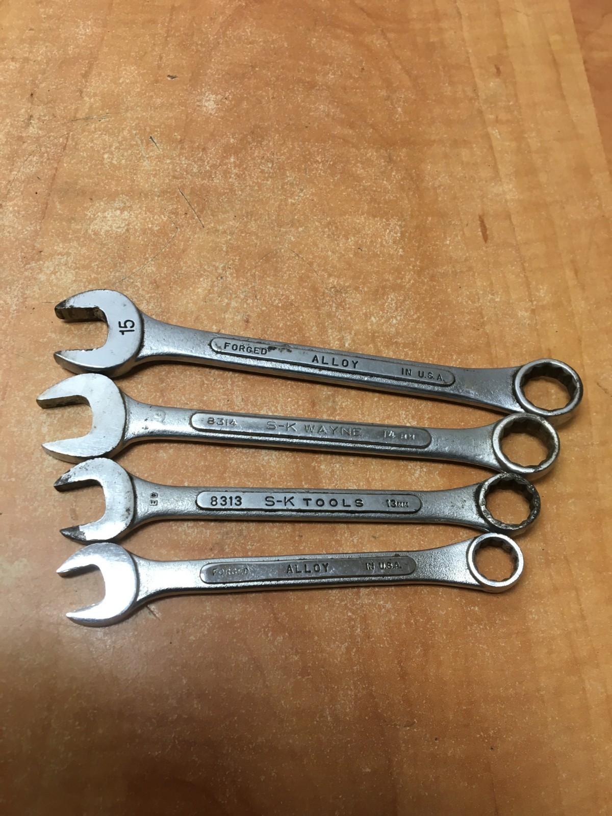 4 SK USA Metric Wrench Lot 11mm 13mm 14mm 15mm 8316 8315 8313 8311