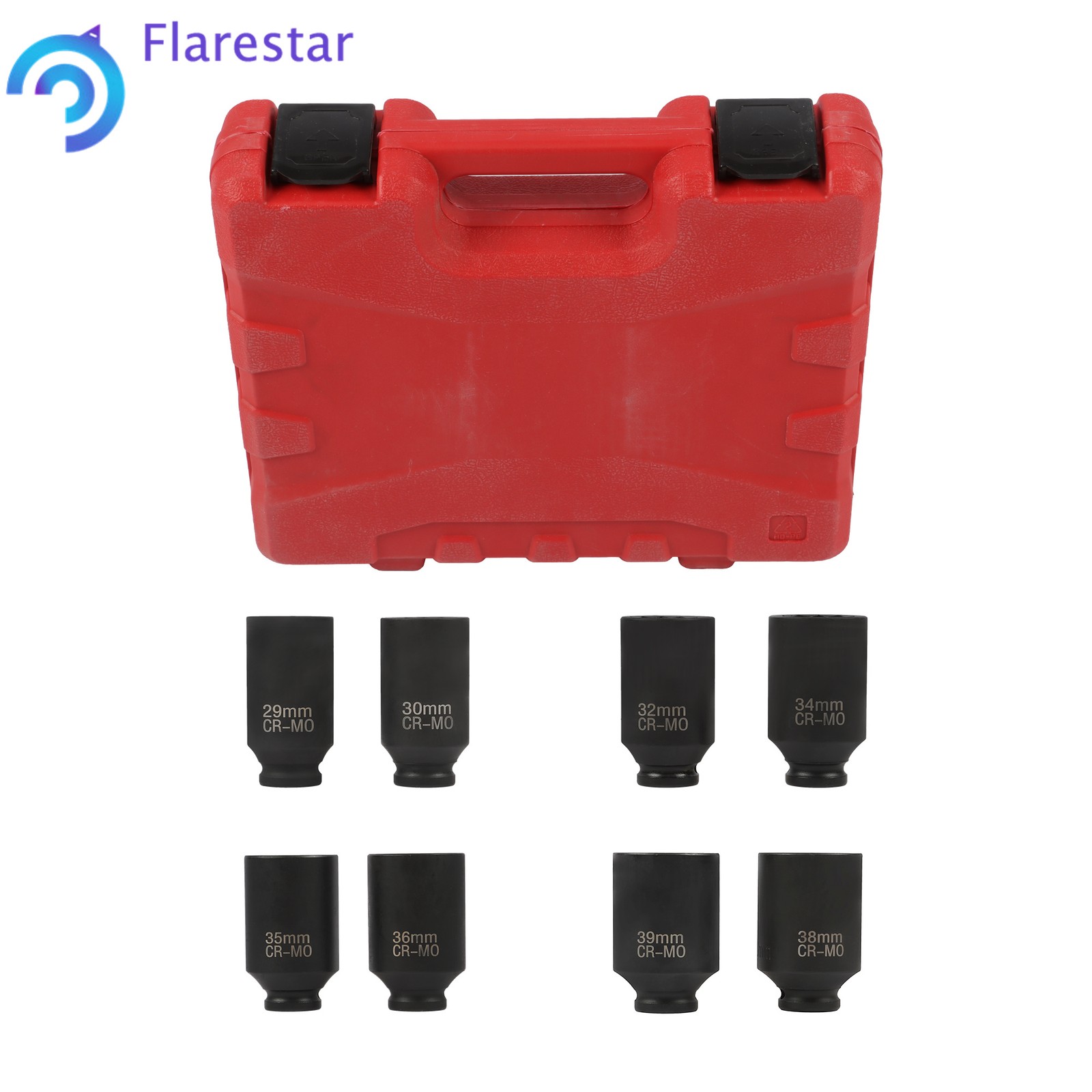 8Pcs 12 Point 1/2″ Drive Deep Spindle Axle Nut Impact Socket Set New