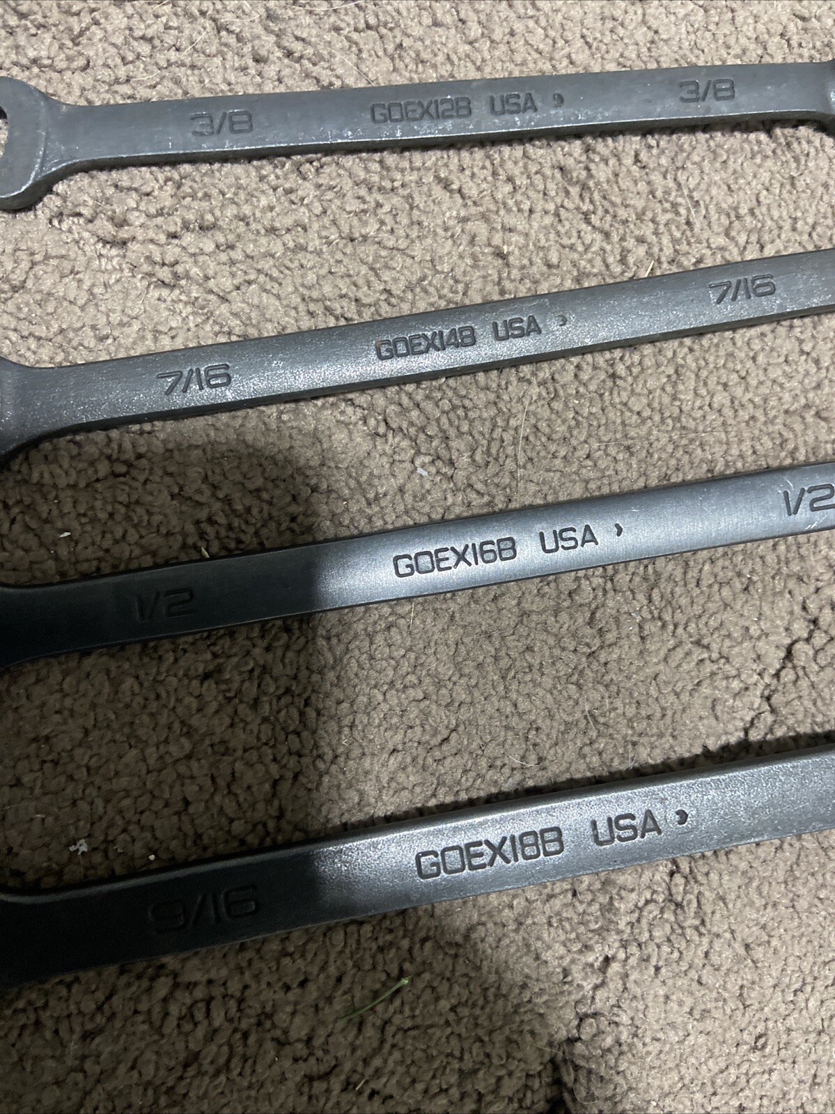 Brand New Snap on Industrial Finish 4-Wrenches 3/8, 7/16, 1/2, And 9/16