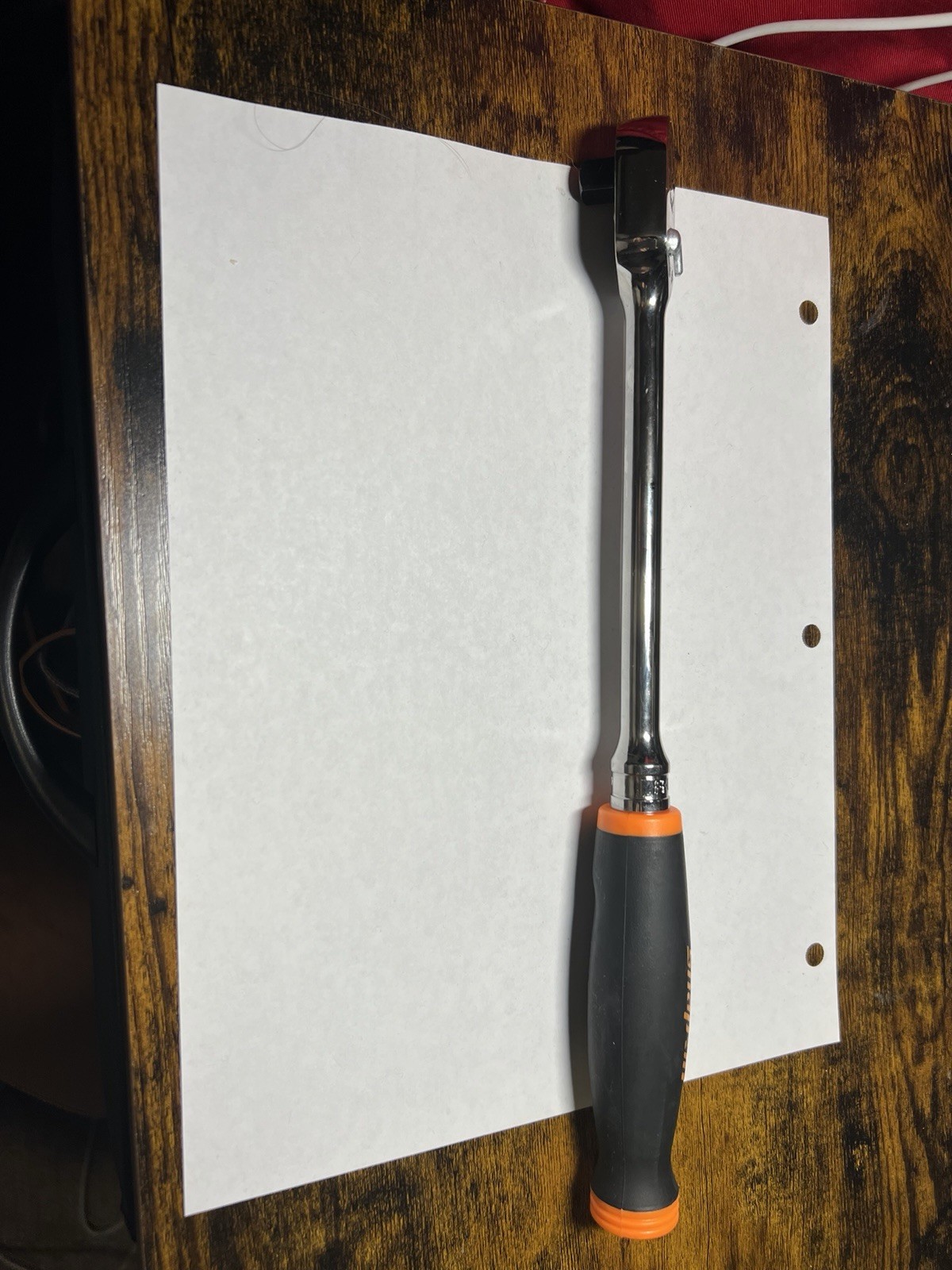 Snap-on Tools USA NEW 3/8″ Drive ORANGE Soft Grip LONG Fixed Head Ratchet FHL80