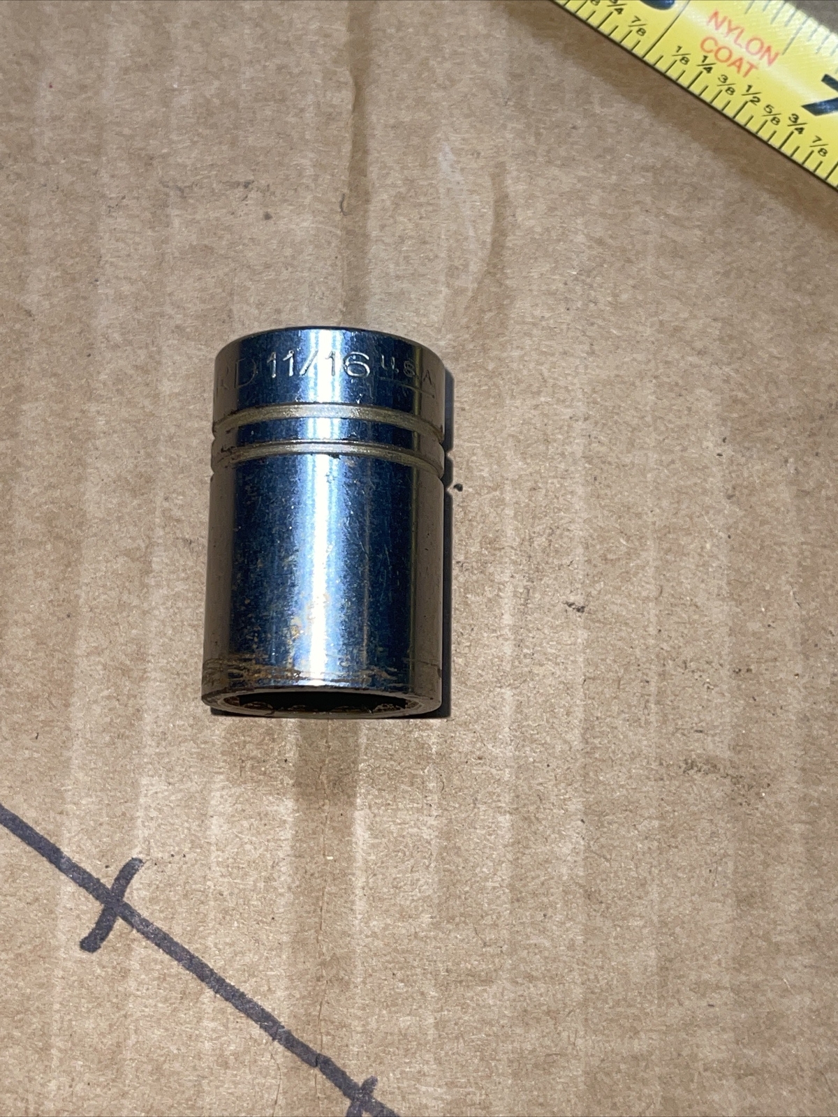 Vintage Wizard USA H2664 11/16 In SAE 1/2” Drive 12 Point Socket Duro