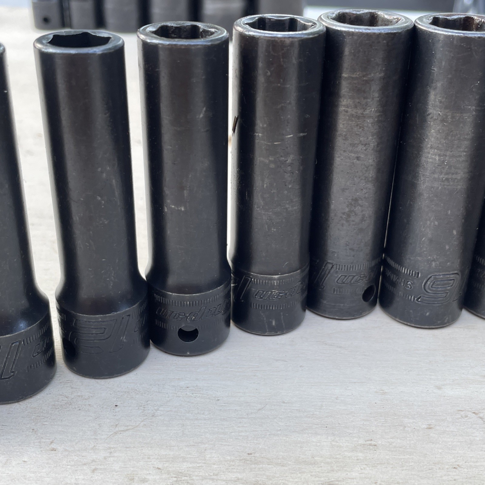 Snap-On 1/2″ Dr 6 Point Metric 10mm-24mm SIMM100A-SIMM240 Deep Socket Missing 18