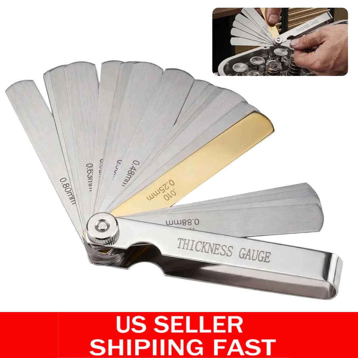 32 Blade Feeler Gauge Dual Reading Combination Feeler Gauge Metric & SAE Tool