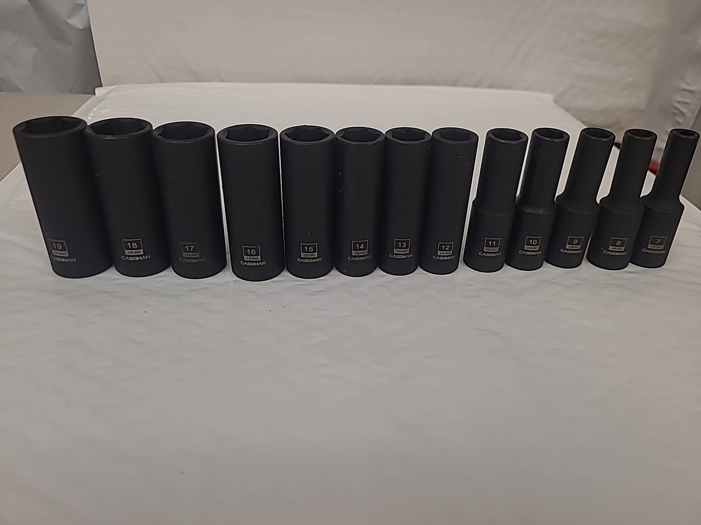 Casoman 13pc Magnetic 3/8″dr Metric DEEP 6pt Impact Socket set 7-19mm