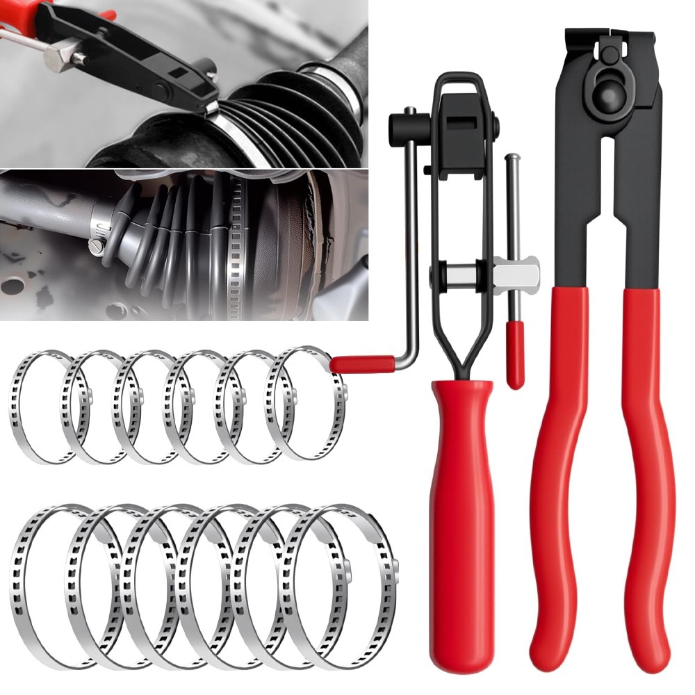 14Pcs CV Joint Boot Clamp Pliers with CV Boot Clamps Kit Ear Type Banding Tool