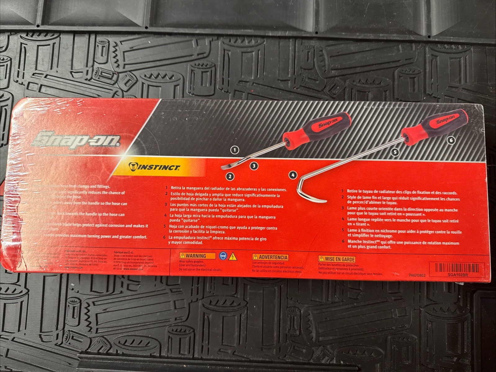 NEW Snap-on SGA102BR RED Instinct Soft Grip Wide Tip Radiator Hose Pick Set