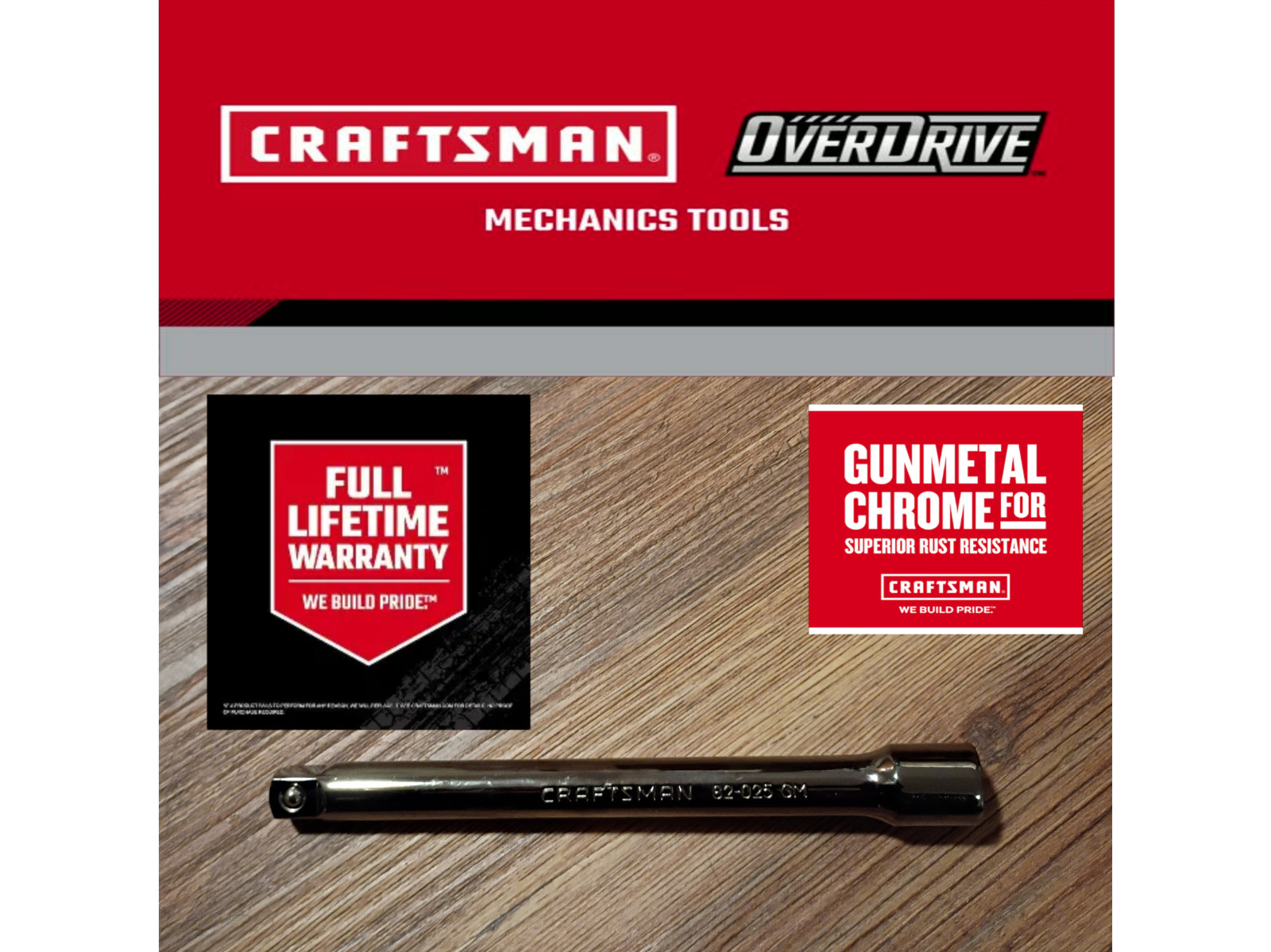 NEW CRAFTSMAN OVERDRIVE 3/8″ Drive 6-Inch Extension Bar 82-025GM Gun Metal