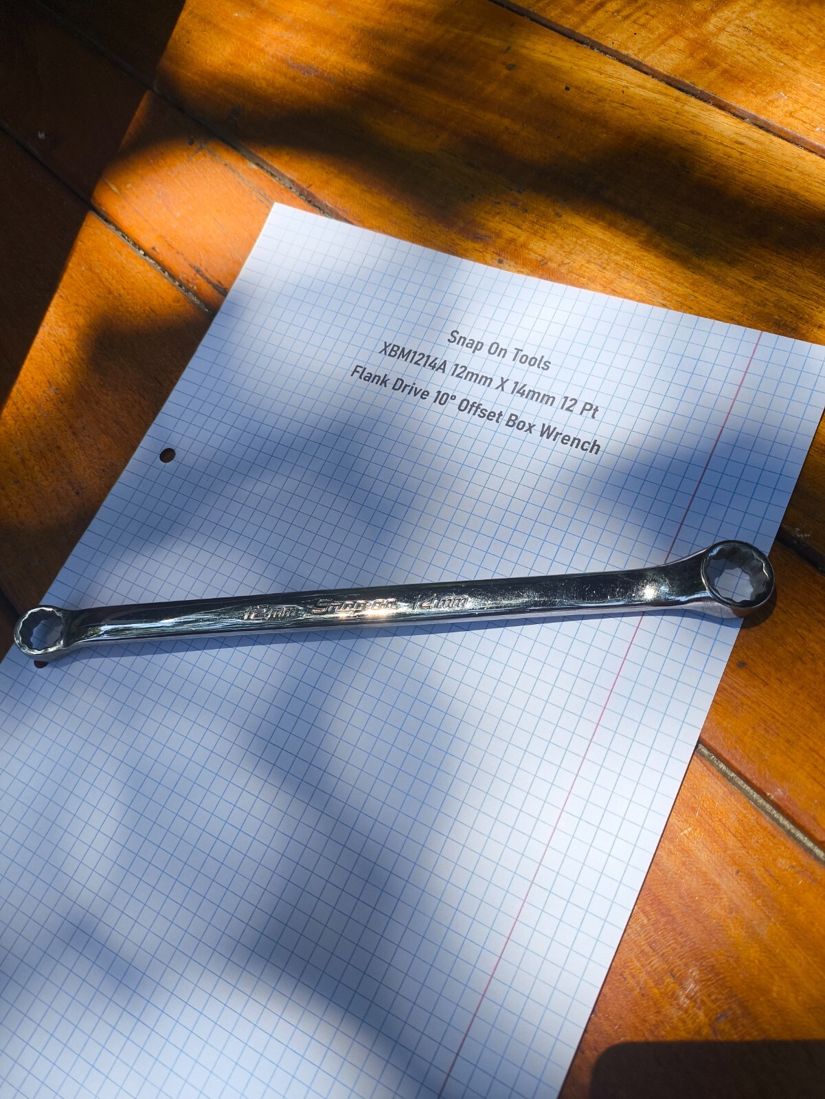 NEW NOS Snap-On XBM1214A 12-Point Double Box End Wrench 12mm 14mm