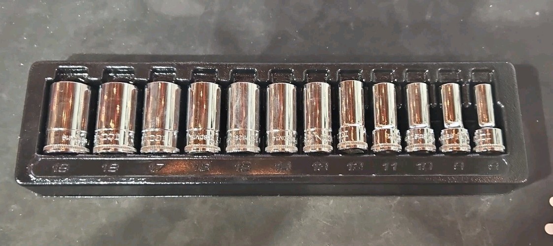 Icon S2SDM-12 3/8″ Drive Metric Professional Semi-Deep 12pc Socket Set with Tray