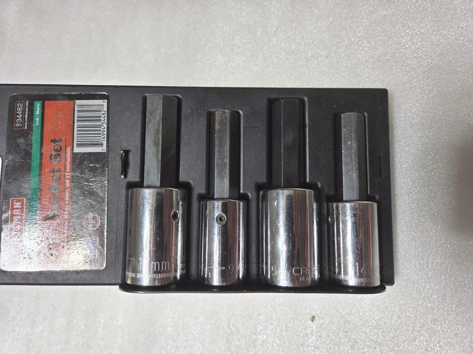 Craftsman 934482 1/2″ Dr. Metric And Sae Hex Bit Sockets 14mm,17mm,9/16, 5/8 USA