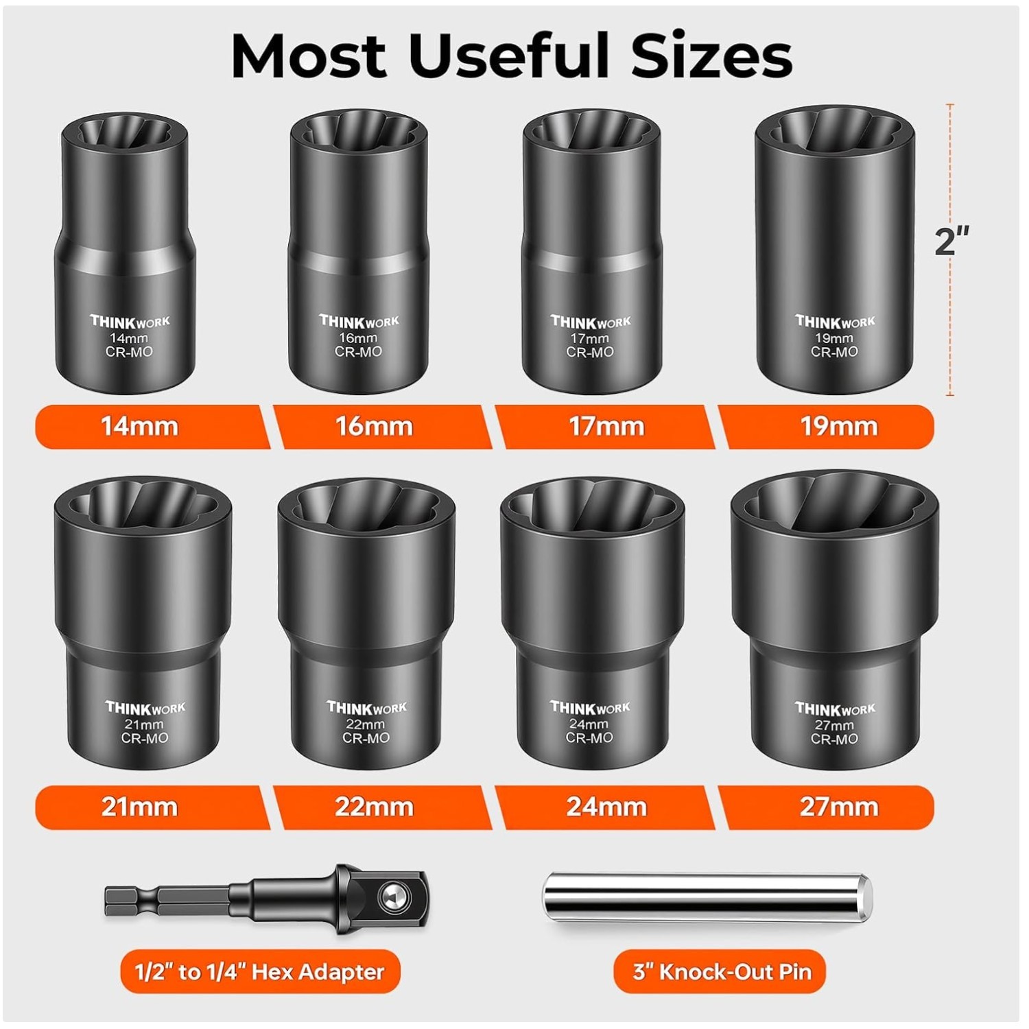 Lug Nut Remover Set – 1/2 Inch Drive