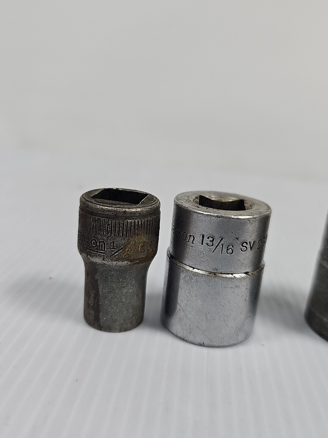 LOT OF 3 Vintage Snap On SW160 1/2” Socket 1/2” 13/16″ sw-320 1/2