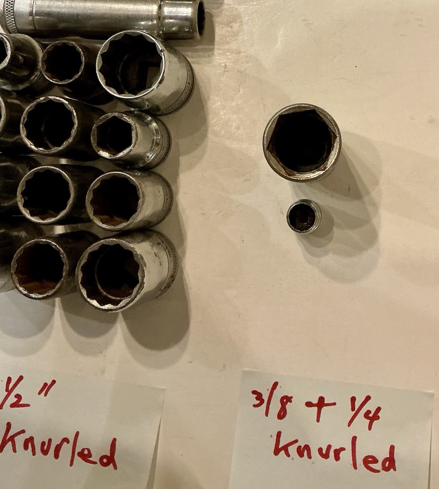 S-K Sockets, Lot Of 105 Sockets, `1/4, 3/8 & 1/2” Drive, Standard, Deep, Impact