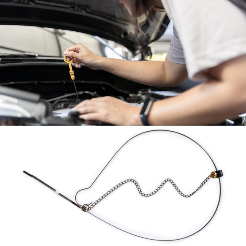 Corrosion Resistant Oil Measurement Tool Metal Oil Dipstick Tool for Vehicles