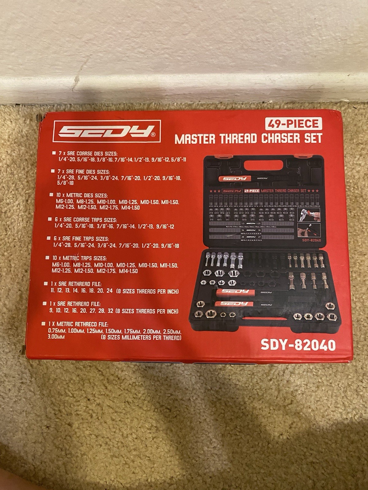 Sedy 49-Piece Master Thread Chaser Set SDY 82040 SAE & Metric Thread Repair Kit