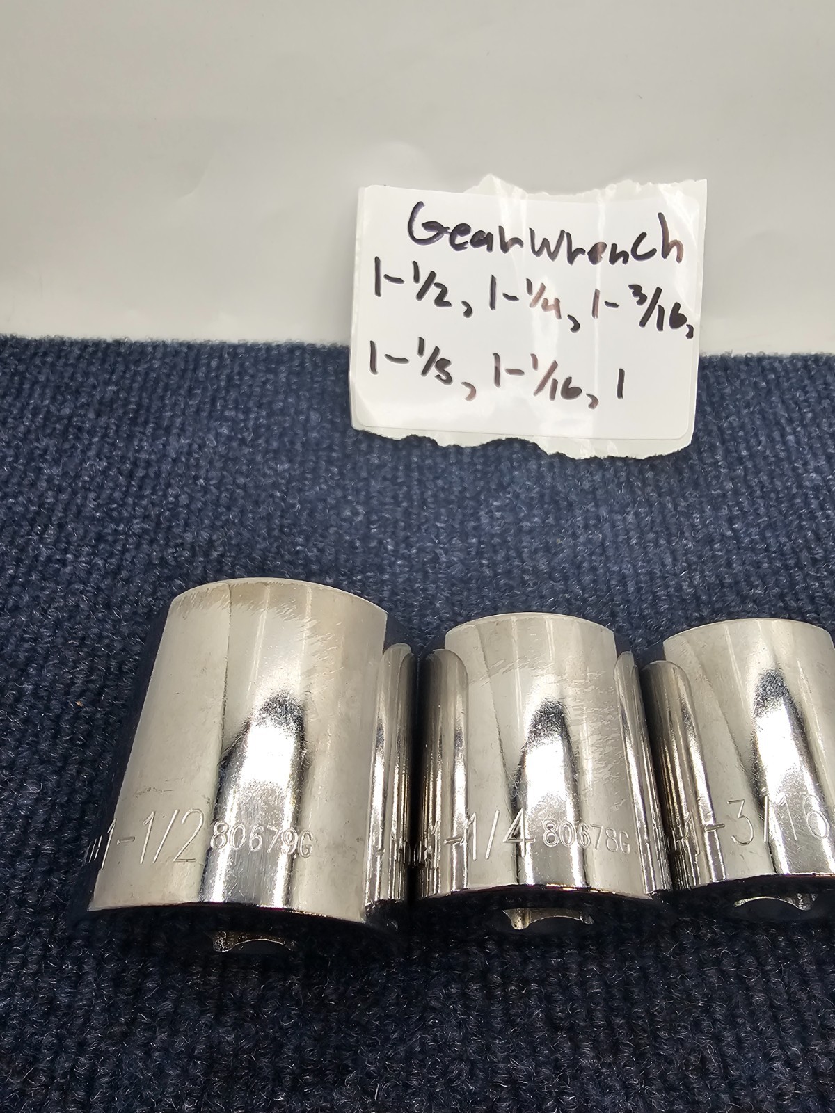 (6-PIECE) GearWrench 1/2 Drive, 12-Point Standard SAE Sockets Sizes 1″ to 1-1/2″