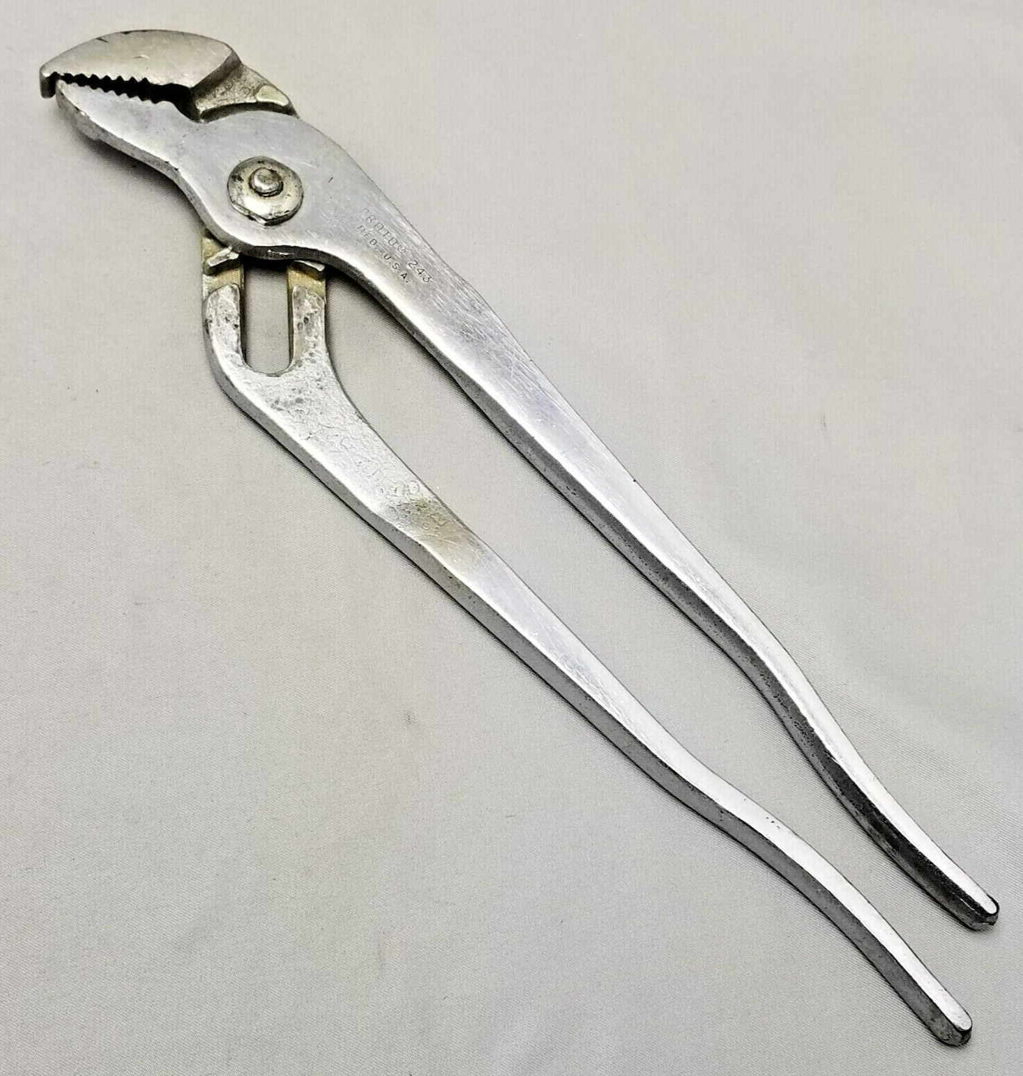 Proto Tools 10″ Tongue and Groove Pliers Metal Handle 243 Vintage Made In USA