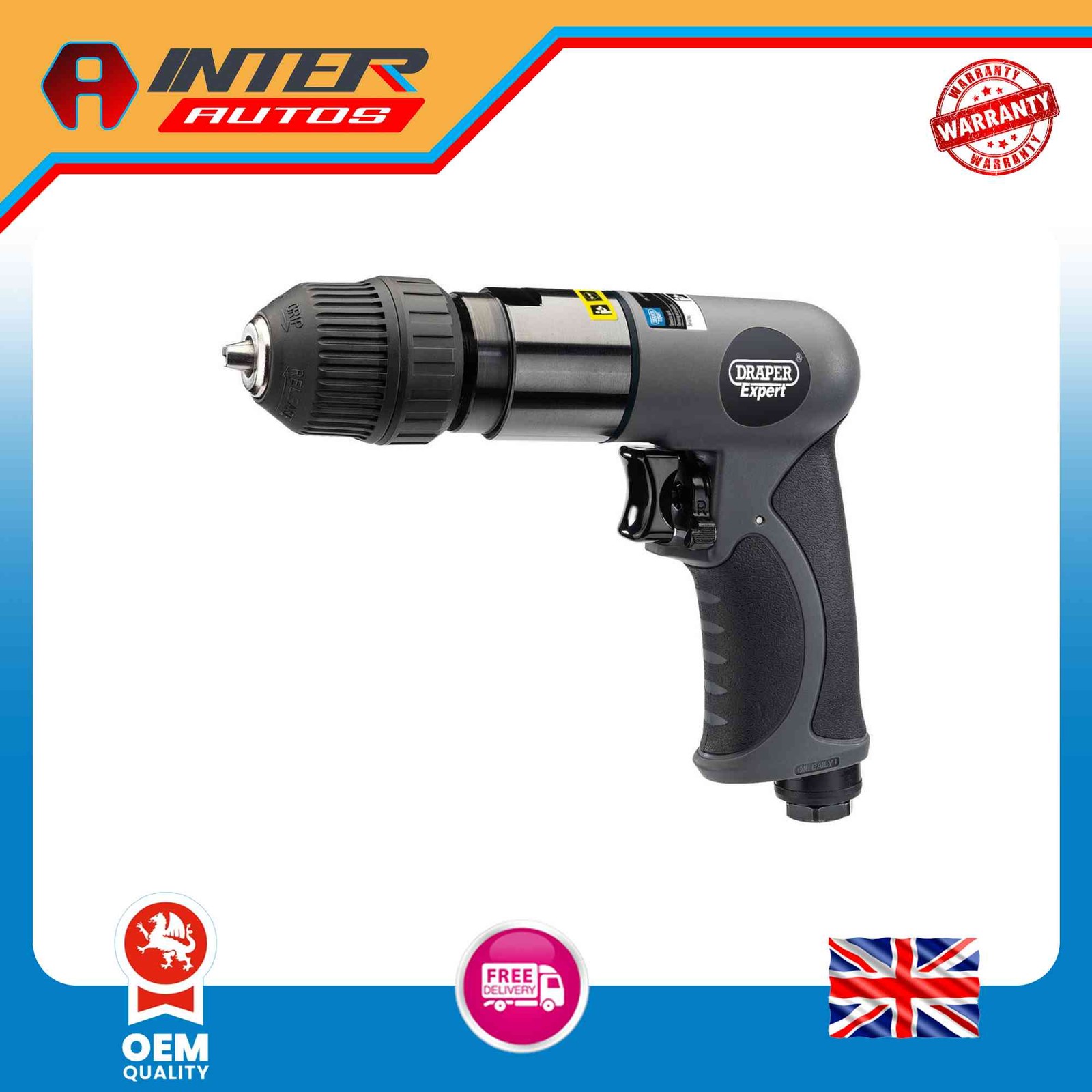 Draper Expert Composite Reversible Keyless Air Drill, 10mm 14258