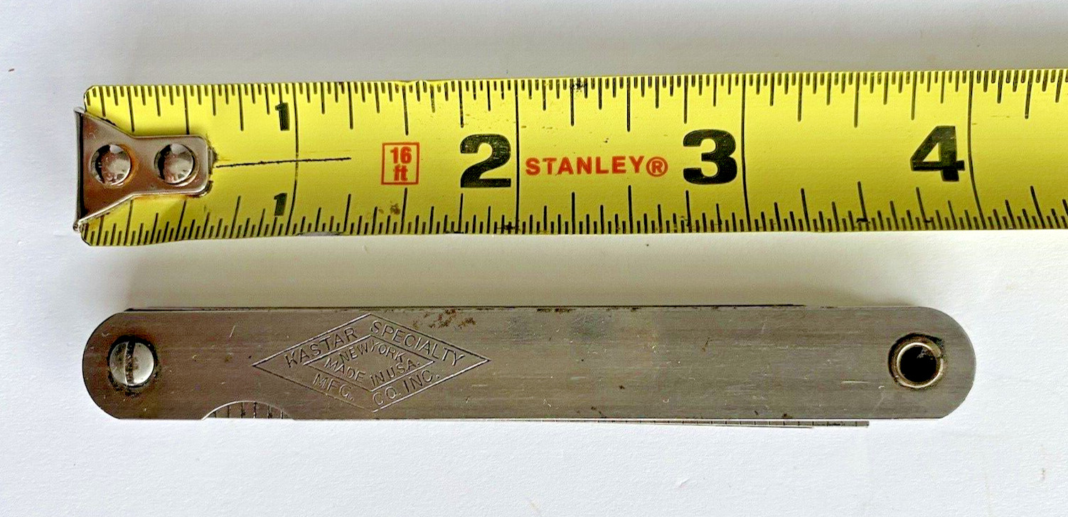 Kastar Feeler Gauge 9 Blades Rule 3.5″ Swedish Steel 2 3 4 6 8 12 13 20 25