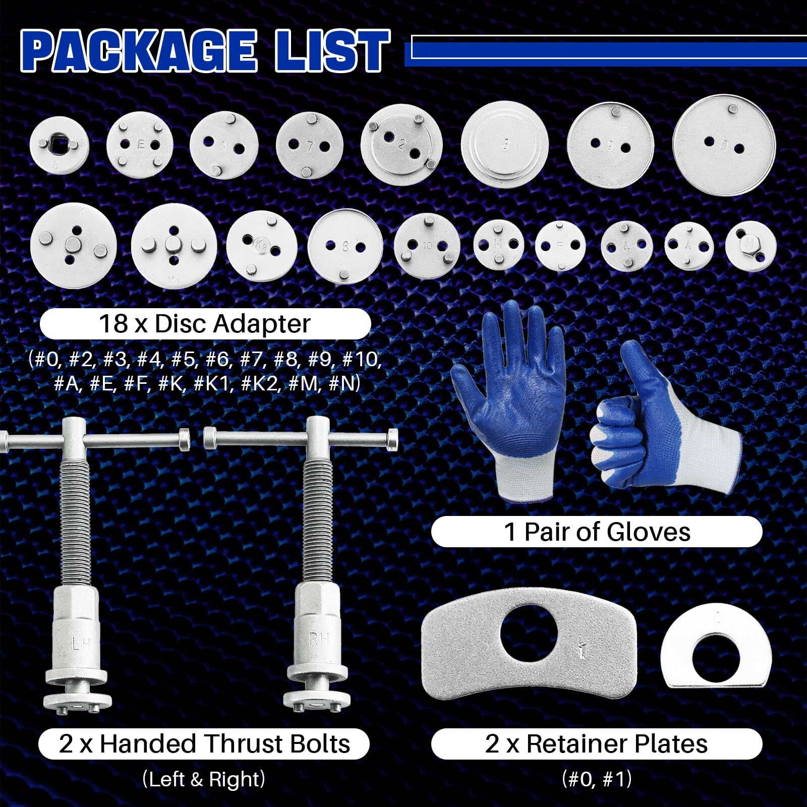 24pcs Heavy Duty Disc Brake Caliper Tool Set Disc Brake Caliper Compressor Wind
