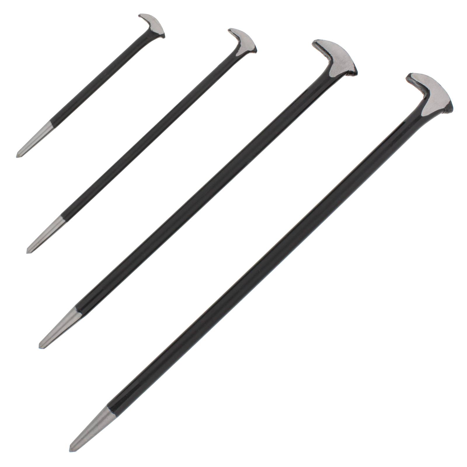 ABN 4 Piece Rolling Head Pry Bar Set – 6, 12, 16, and 20 Inch Ladyfoot Pry Bars
