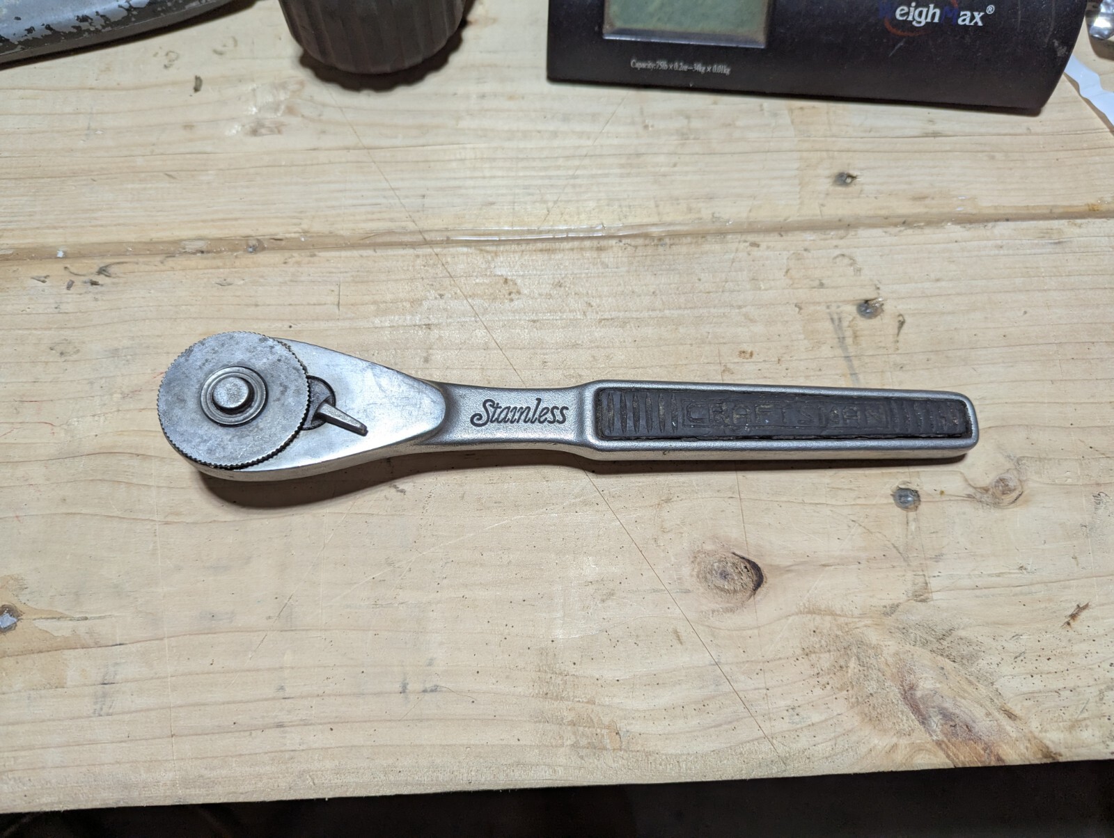 Vintage Craftsman 1/2″ Drive Stainless Steel 43763 Ratchet Socket Wrench Tool
