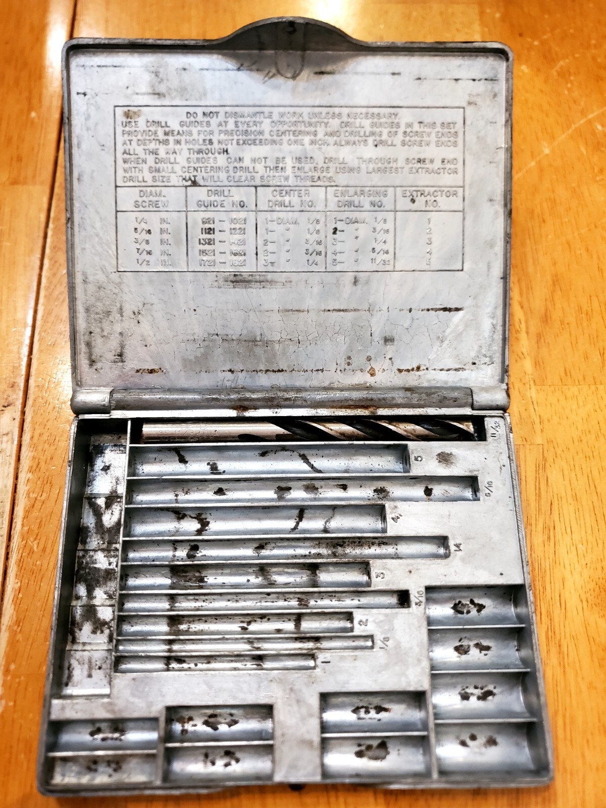 Blue Point Supreme/Snap On Vintage Screw Extractors Set Case Only NO.1020