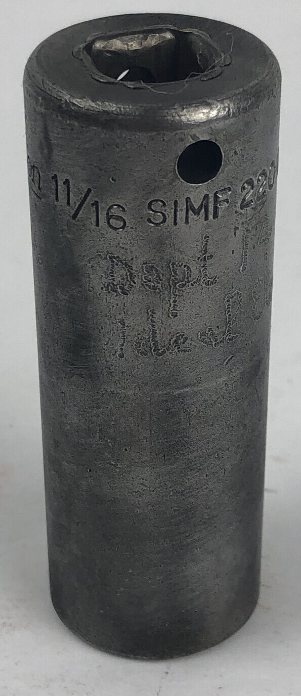 Snap-on Tools 3/8″ Drive 11/16″ 6pt Deep Impact Socket SIMF220 Made In USA