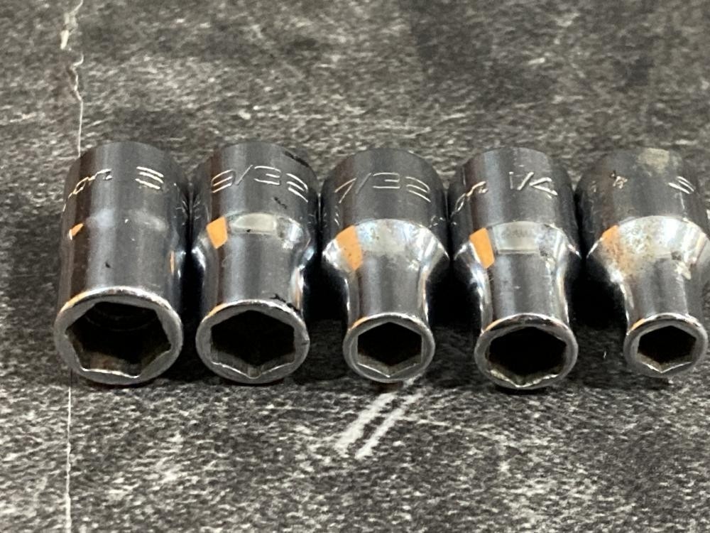 Snap-on TM Series 1/4″ Drive 6Pt SAE Shallow Socket 10Pc Set [Used]