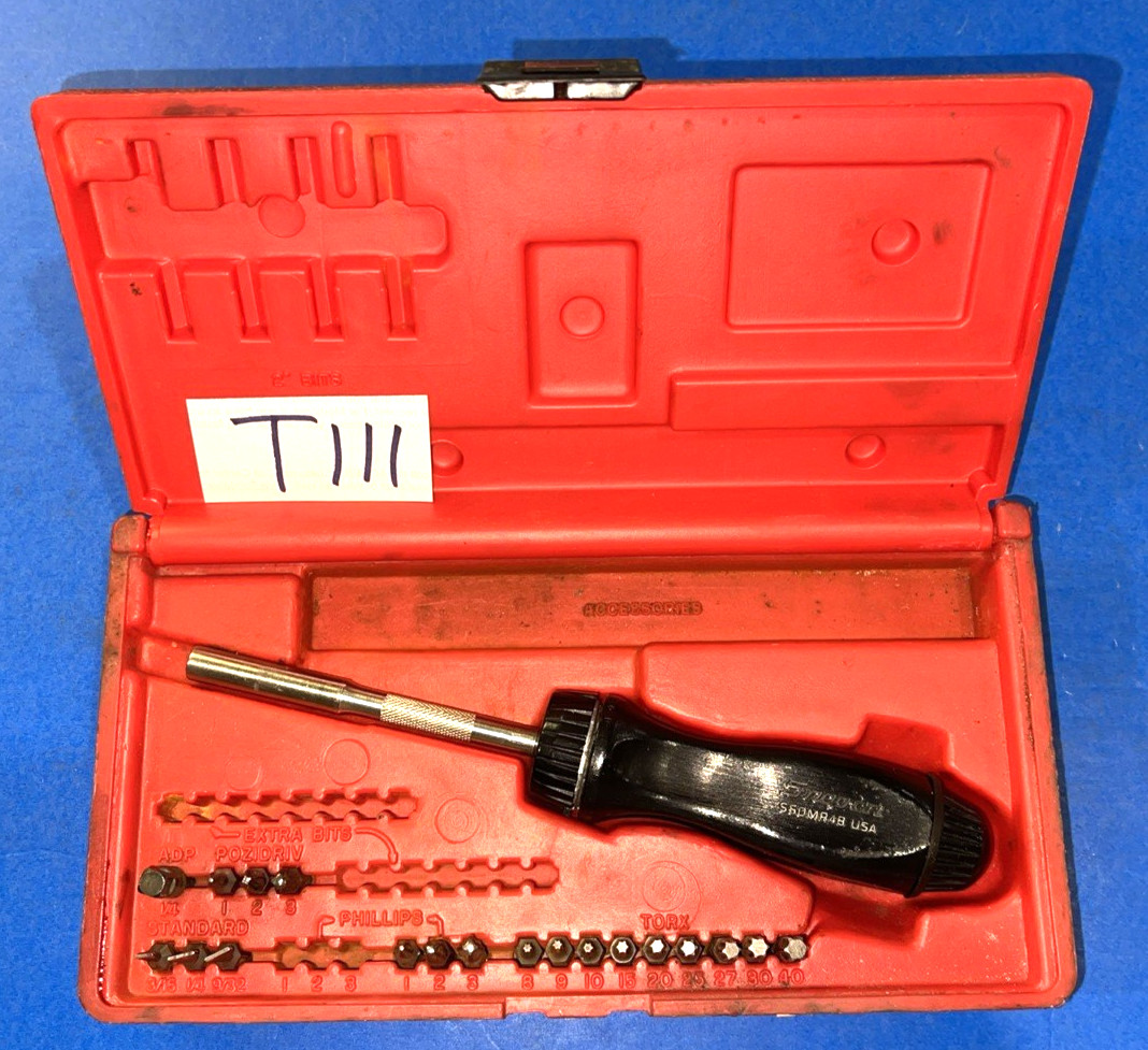 SNAP-ON TOOLS BLACK RATCHETING SCREWDRIVER IN A BIT KIT SHIPPED FREE IN THE US