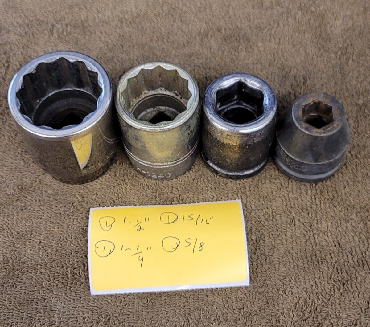 4 Williams Sockets H-1248 3/4″ Drive Sae 1-1/2 1-1/4 15/16 5/8 Set USA