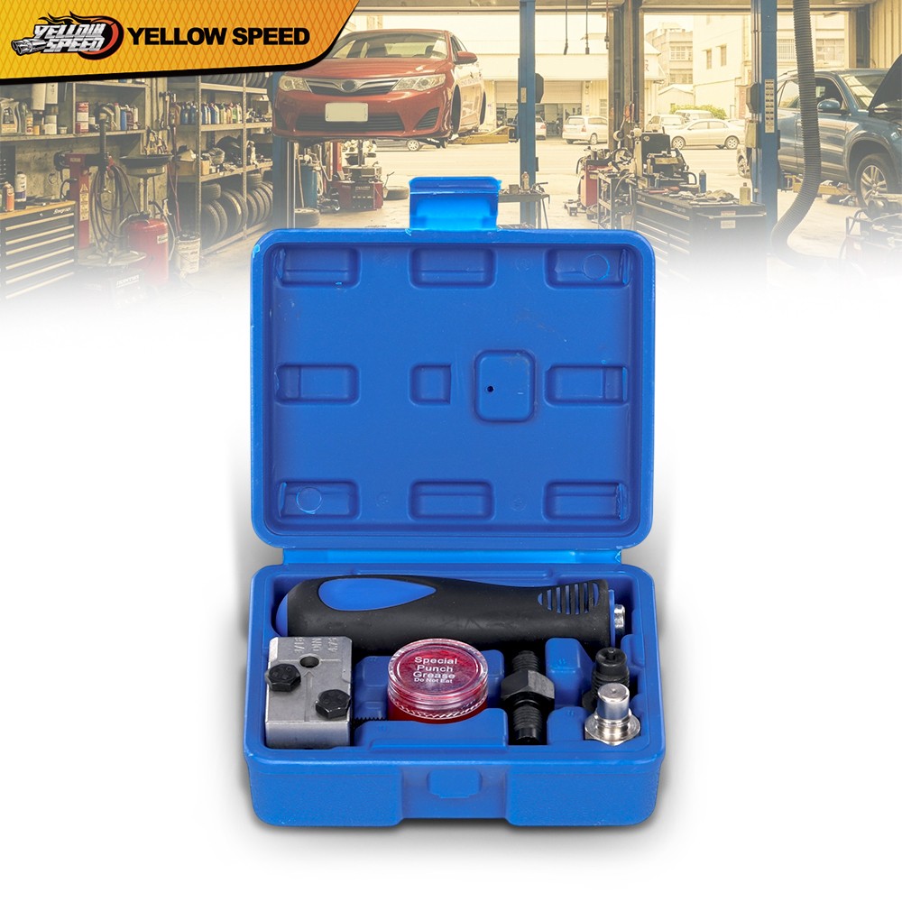 3/16″ Double Flaring Tool Brake Line Adapter Kit w/ Storage Box for Auto