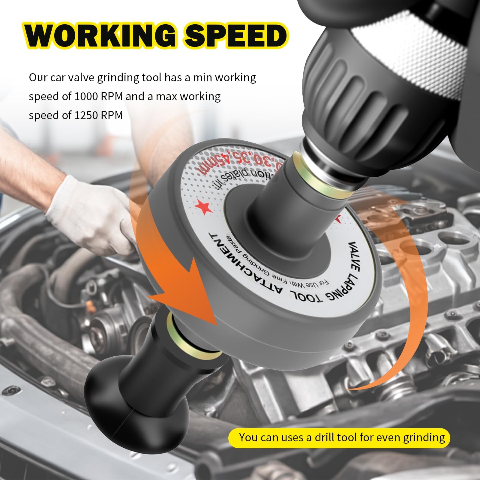 Valve Lapping Tool Kit with 5 Suction Cups for Small Engine Repair