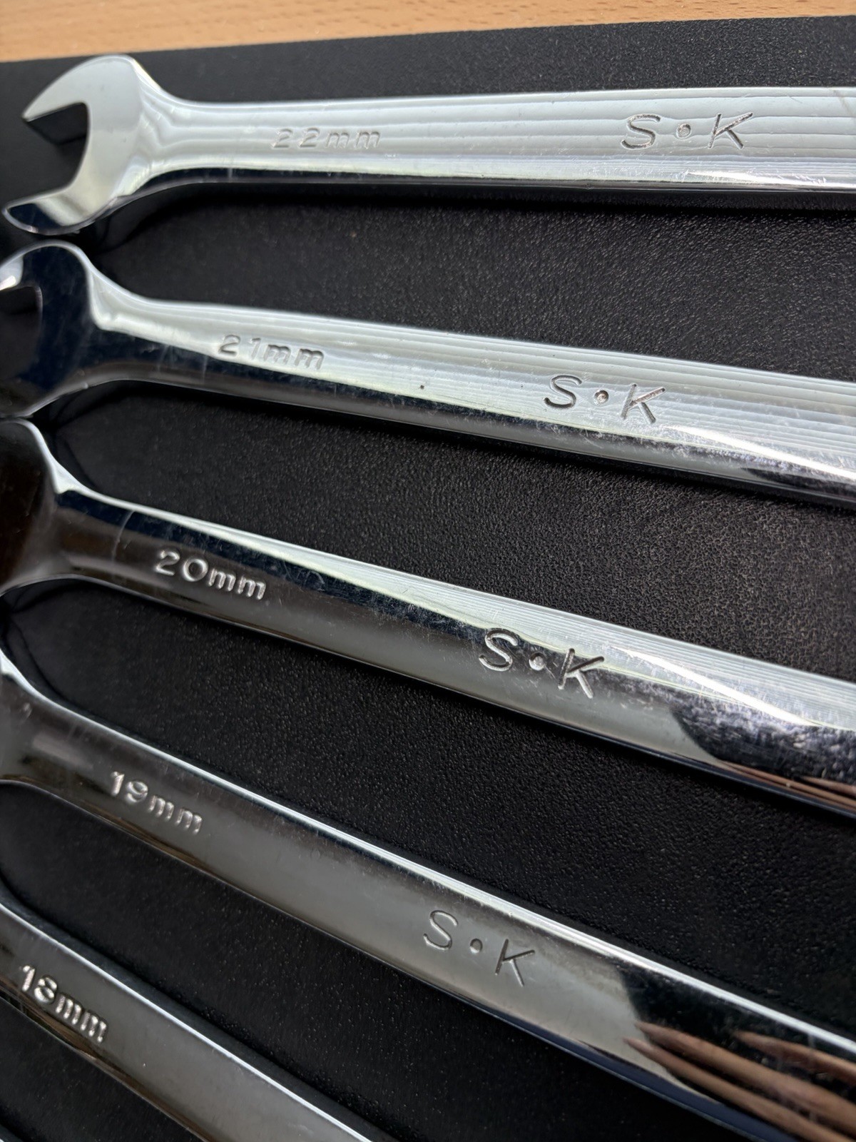 SK Tools Polished Wrench Set 10mm-22mm, 5/16”- 15/16” Metric & Sae 24 Piece