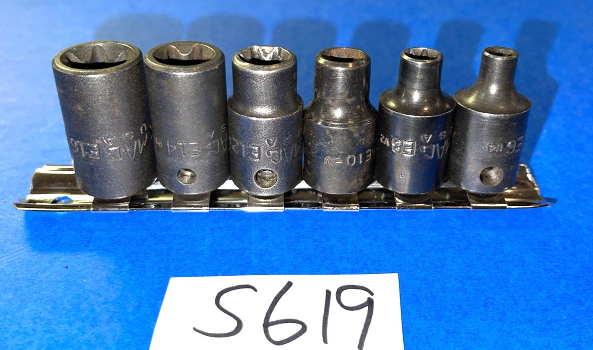 MAC TOOLS 6 PIECE 3/8 DRIVE INSIDE TORX SOCKET DRIVER SET E6-E16
