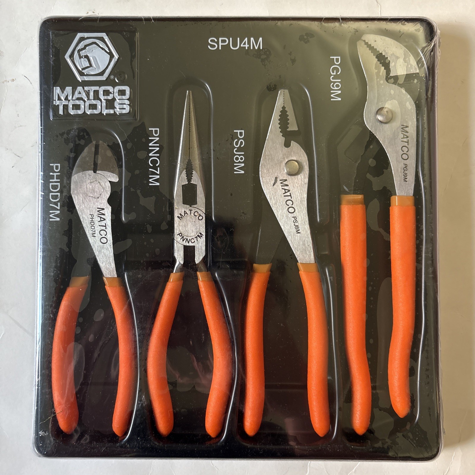 Matco Tools SPU4M 4-Piece Universal Pliers Set Orange Grip Non Slip NEW