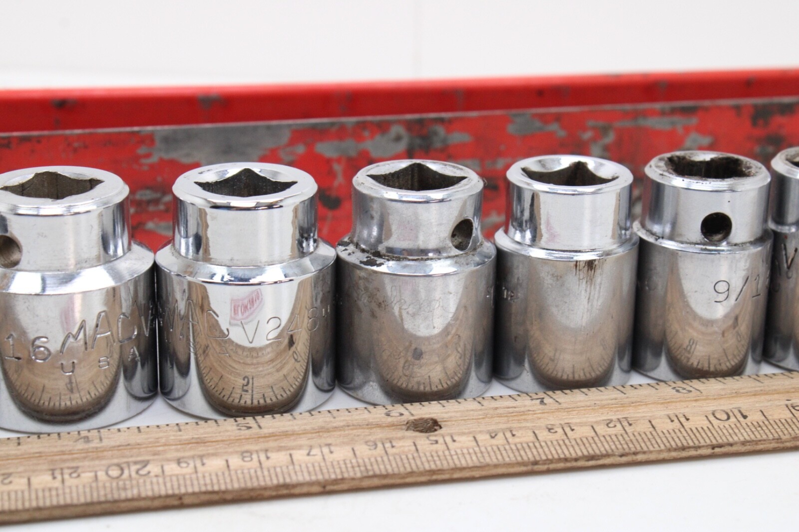 Mac Tools V128-V328 3/8″ – 7/8″ 1″ 1/2 Drive 8 Point SAE Chrome Socket Set