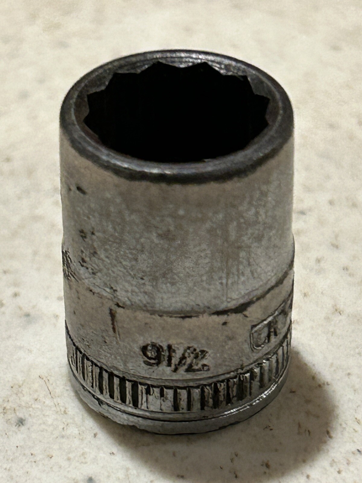 VINTAGE Snap-On F-140 3/8″ Drive 7/16 » Socket 12 Point