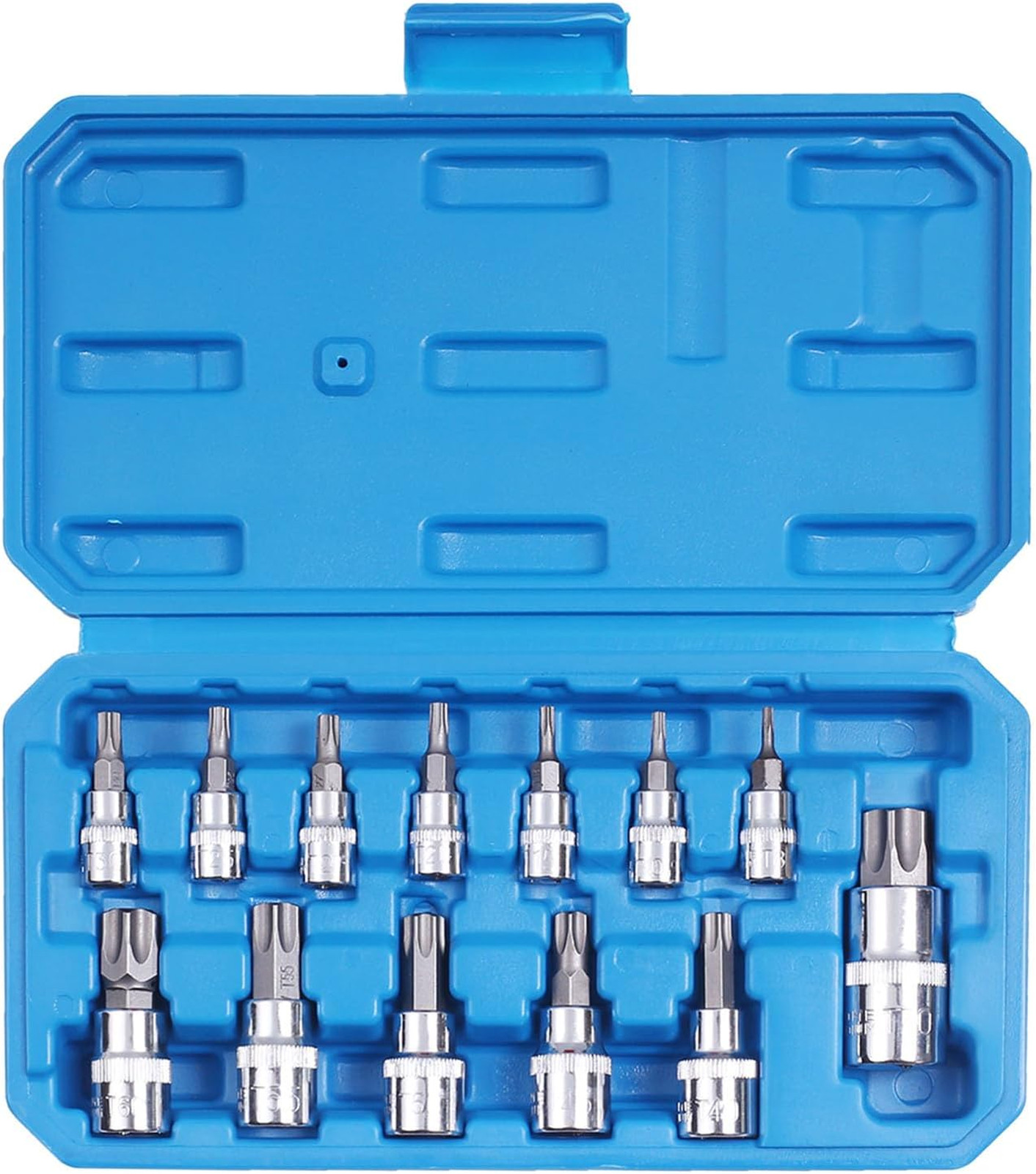 Torx Bit Socket Set 13 Pieces 3/8 Inch Drive T8 T70 CrV Alloy Steel Chrome