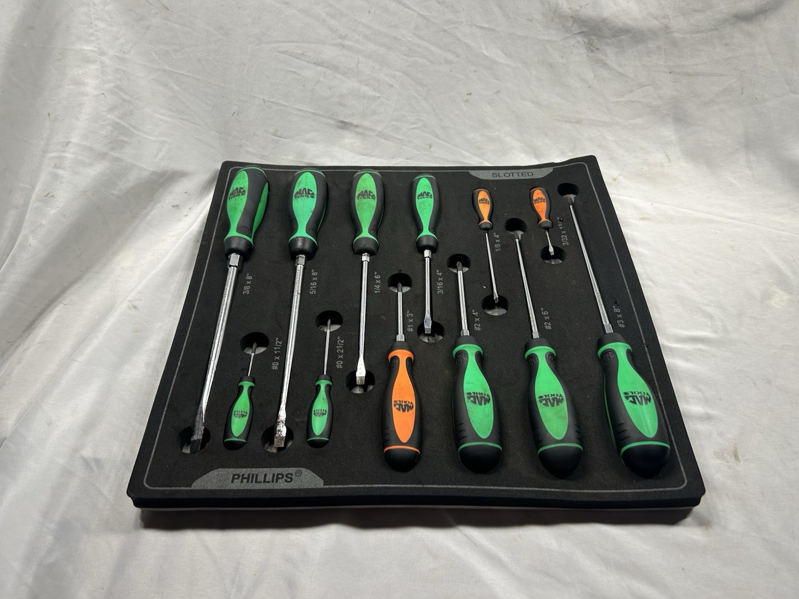 Mac Tools Macsimizer 12pc Screwdriver Set Neon Green/orange SDRBM20FNG