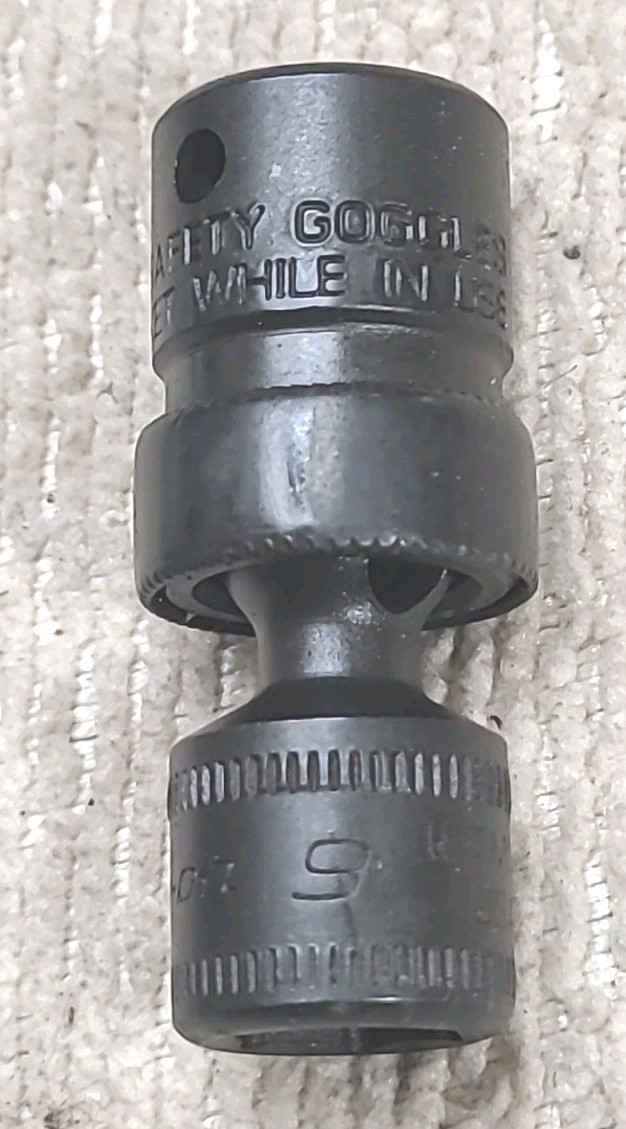Snap-On IPTMM9 9mm Universal Swivel Impact Socket, 1/4” Drive, 6 Point USA MADE.