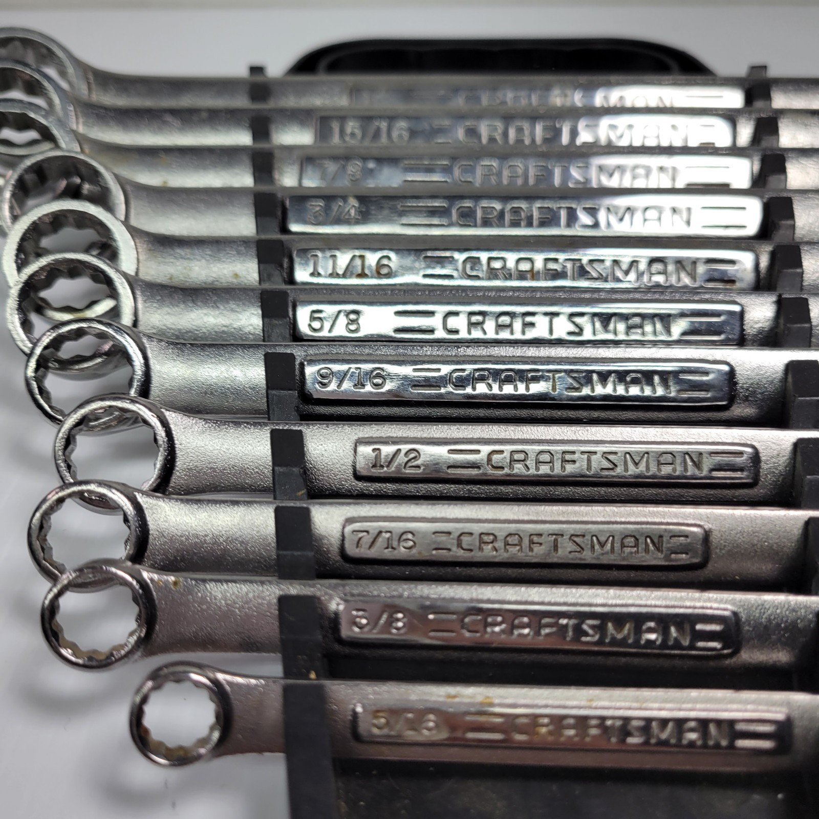 USA Craftsman 10 piece SAE Combination wrench set 5/16-1 Vintage