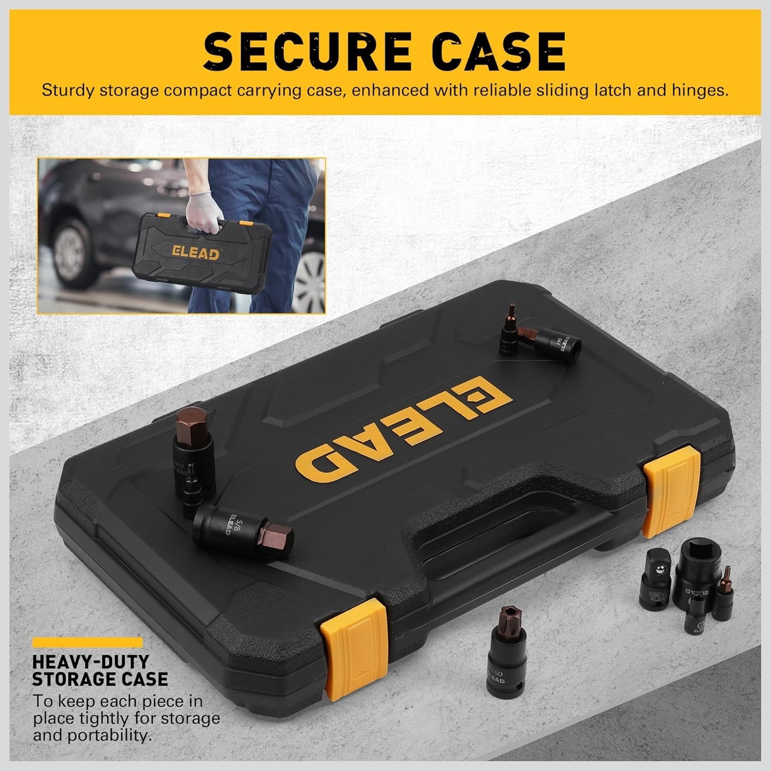 Automotive Mechanic Tool Set: Torx & Hex Bit Sockets