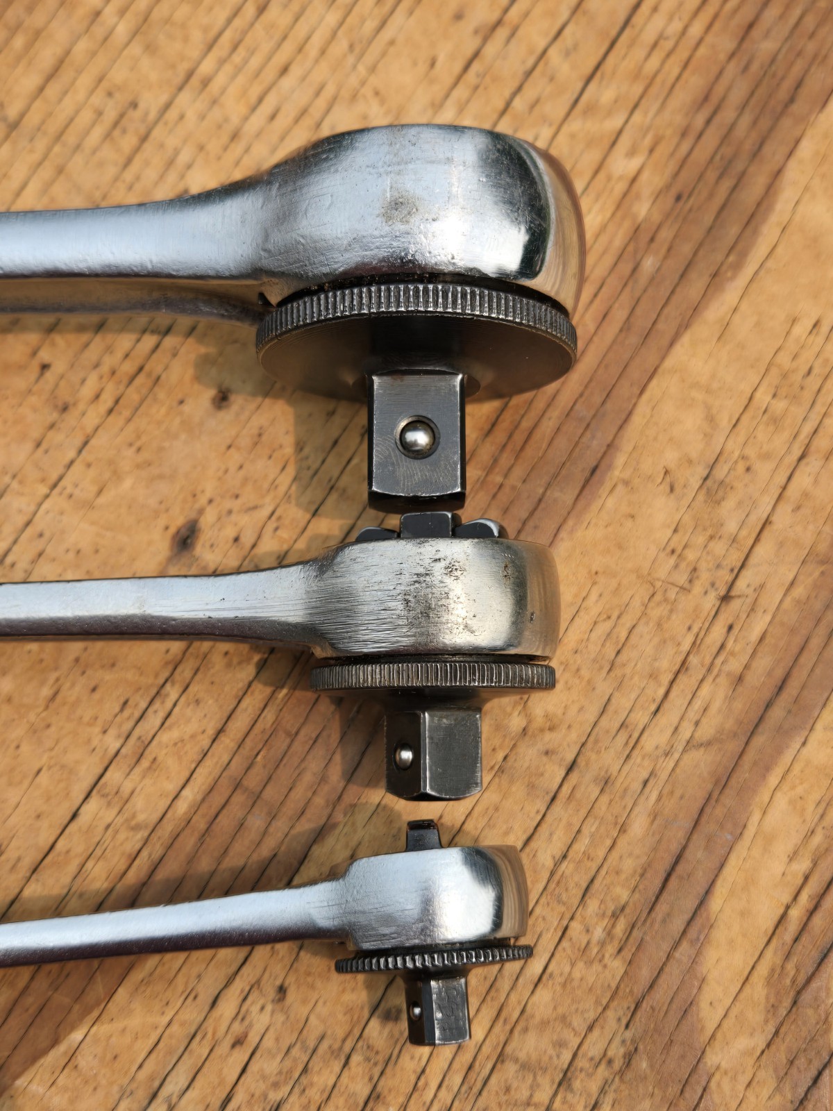 Vntg Craftsman RHFT Ratchet -V- Set 1/4 3/8 1/2 Dr. 43178 43788 44978 USA Pats.
