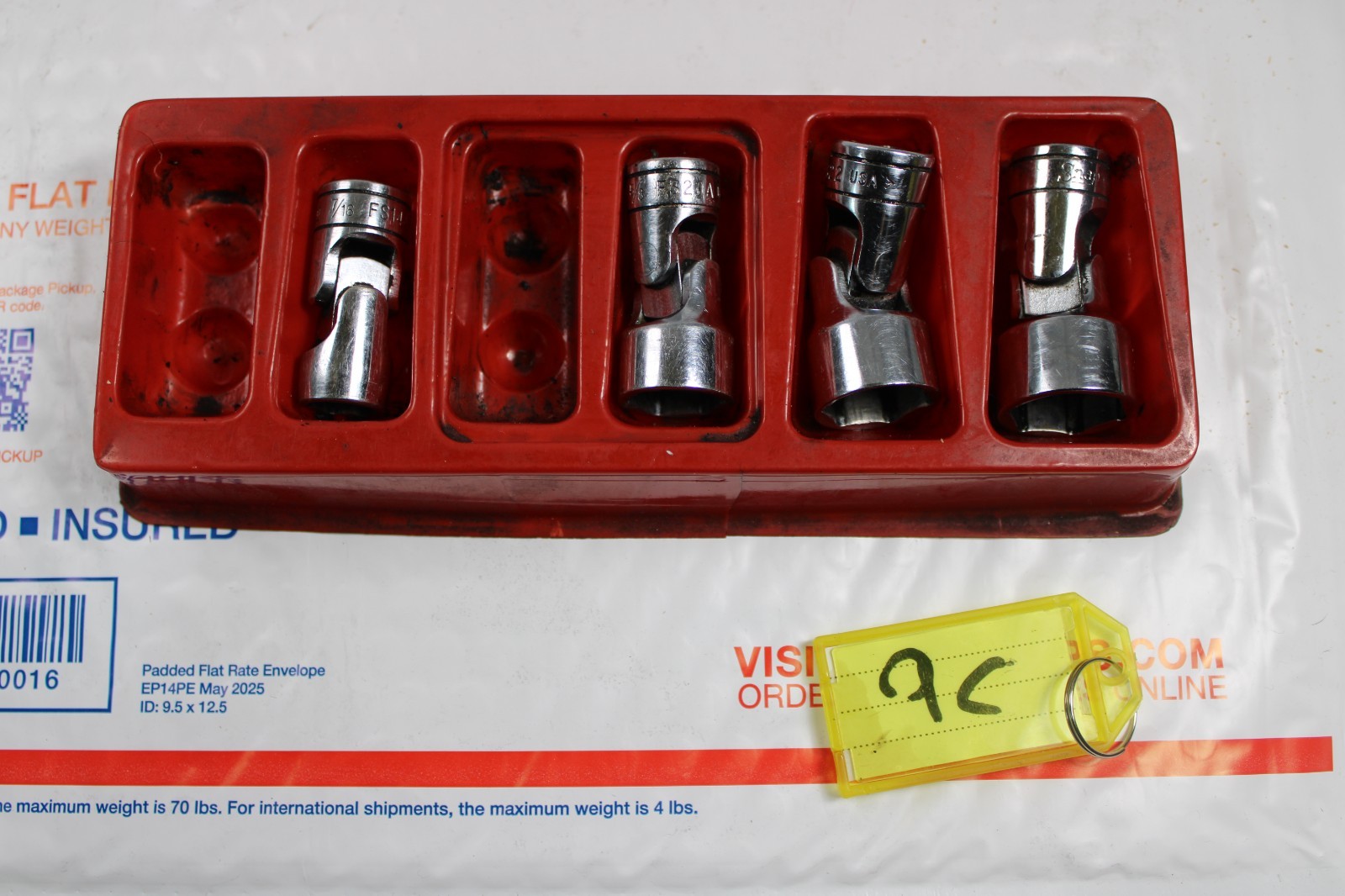 Snap On 206AFSA 3/8Dr 6pt SAE Flank Drive Shallow Universal Socket Set 7/16-3/4″