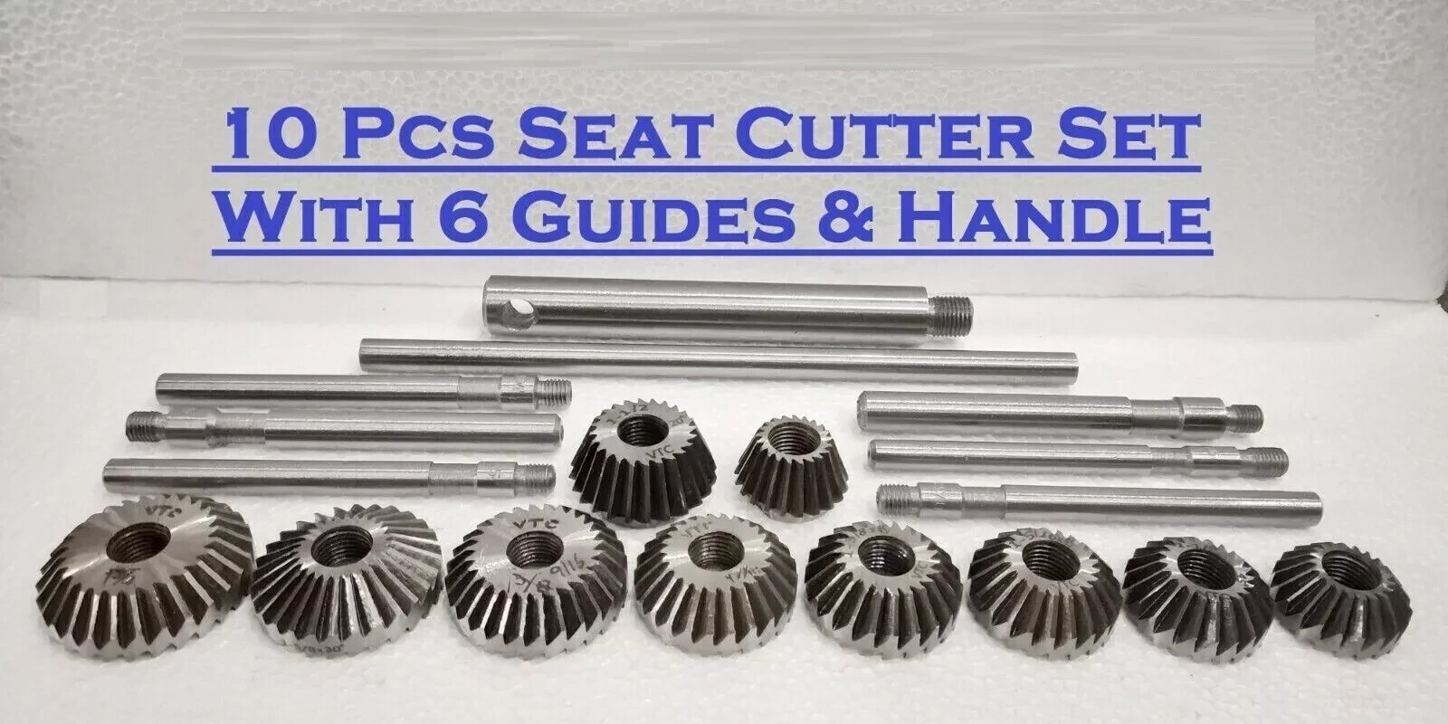 10 PCS VALVE SEAT & FACE CUTTER SET AUTOMOTIVE INDUSTRIAL TOOL-HEAVY DUTY
