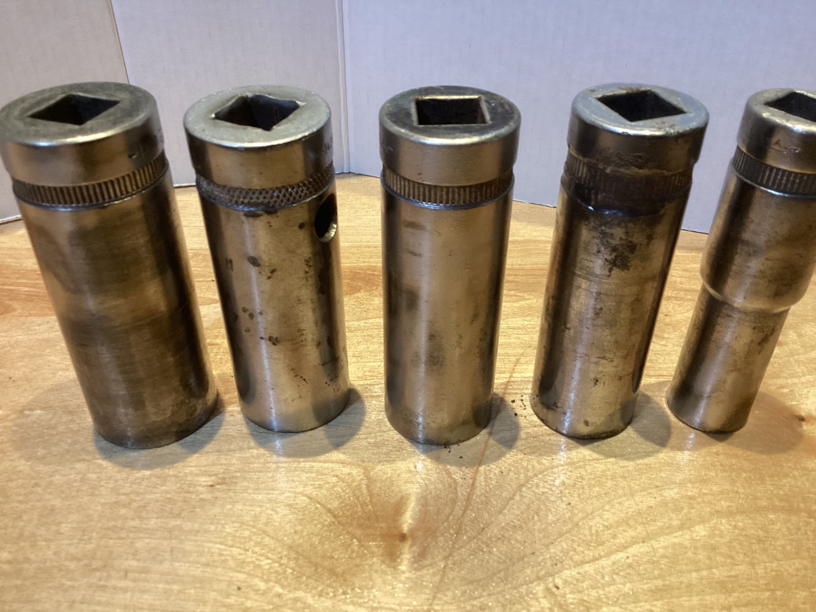Vintage Duro Chrome deep 1/2″ drive sockets 15/16, 7/8, 13/16, 3/4, 9/16