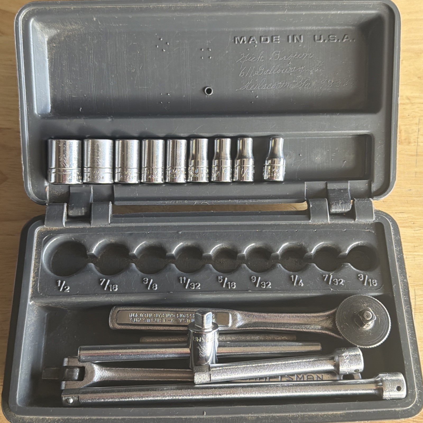 Craftsman SAE Socket Set 1/4″ Drive 6pt Ratchet Breaker Bar Permanex USA READ!